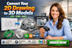 create stl file 3mf step from 2d drawing  3d printing mechanical design jewelry