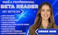 beta read your fantasy or sci fi novel for plot clarity and pacing