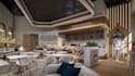 create 3d photorealistic restaurant and cafe interior design with floor plans