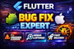 debug and fix flutter app bugs, firebase issues
