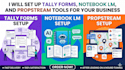 set up tally forms notebook lm and propstream systems