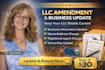 prepare llc amendment, llc address change, registered agent change, amend llc