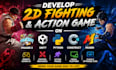 develop 2d fighting and action game on phaser3, unity, python, construct, mugen