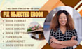 format, resize, design, fix rejected book, book cover for amazon kdp