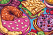 make a food pop art illustration
