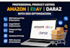 list products on amazon ebay and daraz with SEO optimization