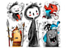 make vector doodle art illustration, doodle pattern, doodle sticker, nft design