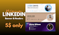 design premium linkedin banner and headers