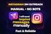 do instagram dm outreach and copy paste tasks manually