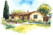 do an watercolor house portrait