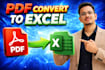 pdf convert to excel , data cleaning, data entry
