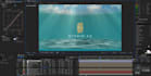 create a premium 3d underwater logo animation with cinematic effects