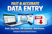 do data entry, excel, copy paste, web research, PDF conversion
