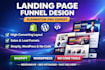 design landing page funnel elementor pro for shopify wordpress no code tools