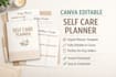 design canva editable digital planner, self care and wellness planners, etsy