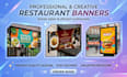 design your restaurant banner creatively