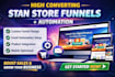 create high converting stan store funnel with automation