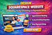 design squarespace website with booking, acuity scheduling and payments setup