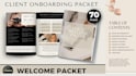 create client workbook templates, welcome kit, canva design, editable