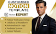 build customised notion template, notion dashboard and notion consultant expert