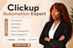 clickup project management workflow automation integration crm asana consultancy