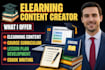 create engaging elearning content, course curriculum, lesson plan and ebook