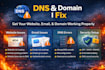 fix dns, domain, mx, spf, dkim and hosting issues