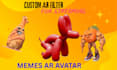 design custom  3d ar vtuber avatar 3d ar vtuber filter face tracking for streams