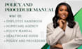 create employee handbook, policy and procedure manual