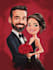 make a depict a couples caricature design