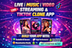develop live streaming app music streaming app video streaming app tiktok clone