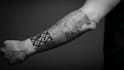 create sleeve tattoo design in geometric style