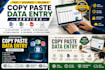 do fast and accurate copy paste tasks, data entry and typing work
