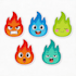 cute fire emoji sticker design