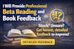 provide professional beta reading and book feedback