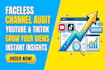 audit your faceless youtube or tiktok channel