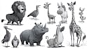 draw animals in cartoon style