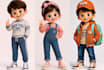 create cute 3d cartoon character