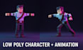 model, rig, animate 3d low poly retro character model ps1 ps2 psx n64 y2k style