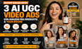 create 3 viral ai ugc tiktok ads that drive ik sales