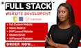 build rebuild website development as full stack developer, front end developer