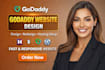 godaddy website design, redesign hostinger website, hosting and domain setup