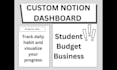 create custom notion dashboard for student, business and prd