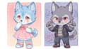 draw cute furry art, chibi fursona