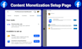 guide you to prepare facebook page for content monetization setup
