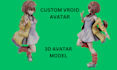 create a custom 3d vtuber model vriod vtuber rigging and anime avatar for vrchat