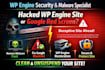 fix wp engine website, remove malware and google red screen