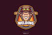 do eye catchy colorful welding logo design