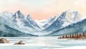draw landscape illustration in colored