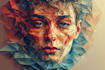 create a geomatric and polygonal low poly character portrait